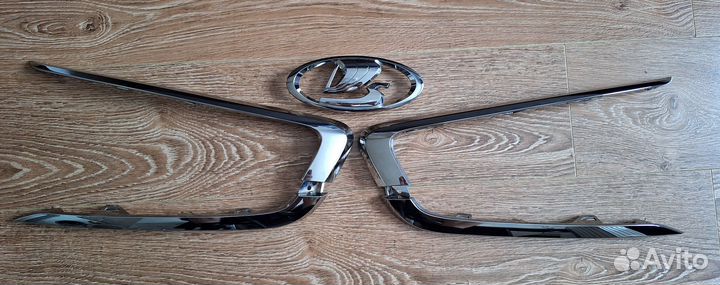Молдинги бампера гранта fl, оригинал, хром