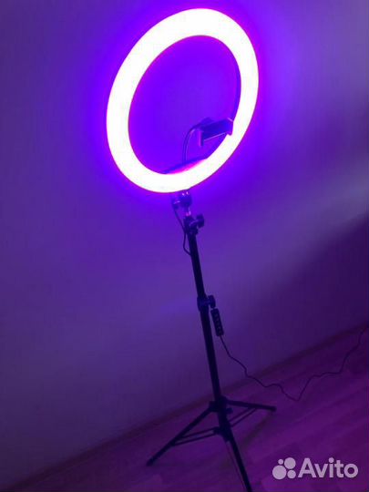 Кольцевая лампа RGB цветная 33 см