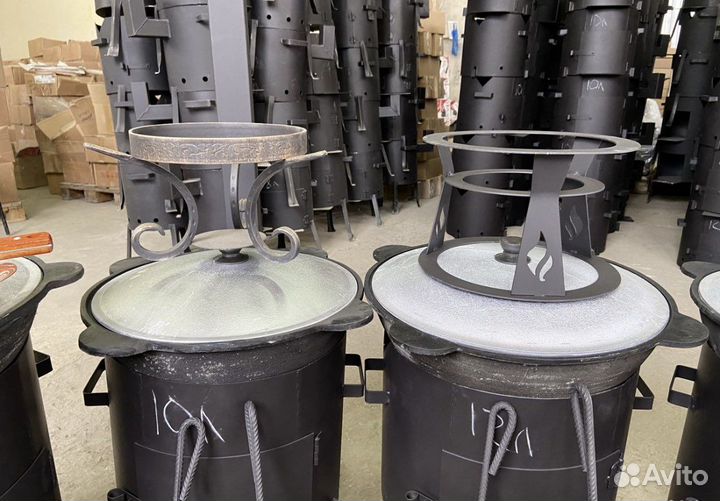 Казан чугунный с печкой