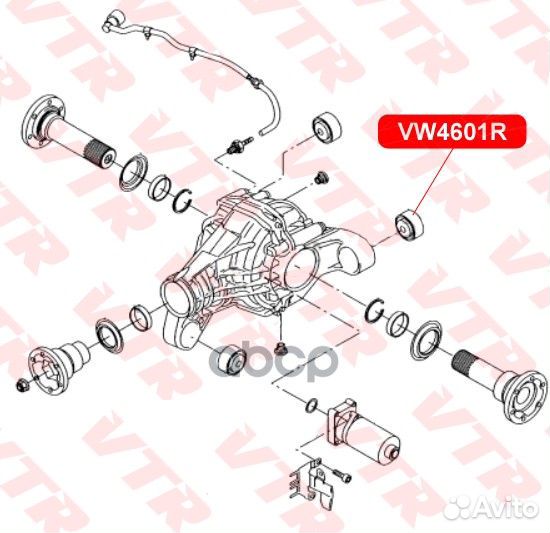 Сайлентблок подушки дифференциала VW4601R VTR