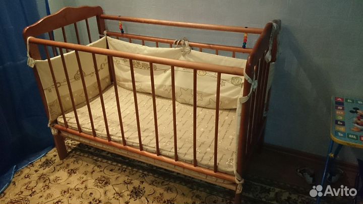 Детская кроватка +ортопед.матрасик+бортики