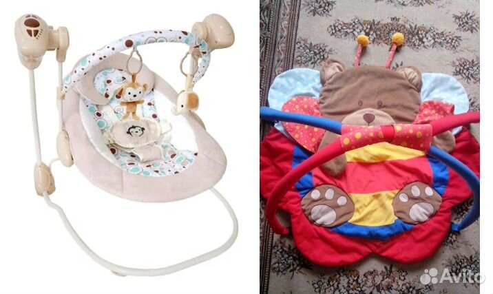 Качели для новорожденных + коврик разв