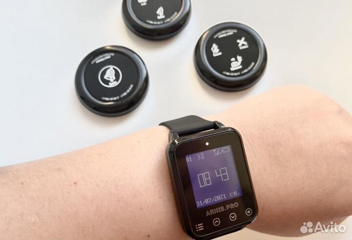 Кнопка вызова официанта Ультра IP67 и часы IP65