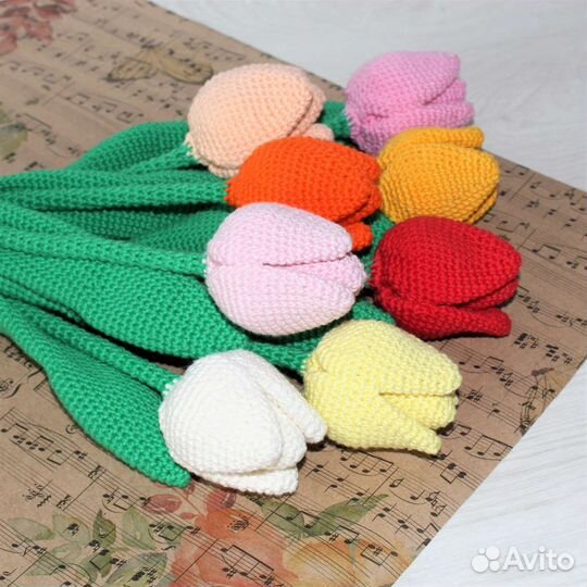 Тюльпан вязаный крючком - Игрушки вязаные Цветы