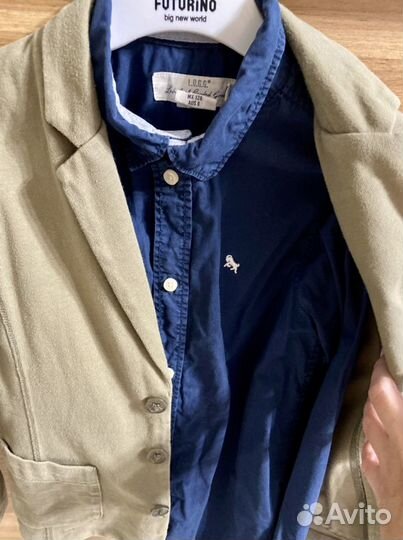 Пиджак с рубашкой 122-128