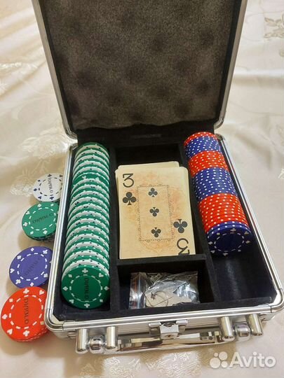 Набор для игры в Покер в мет.кейсе diablo