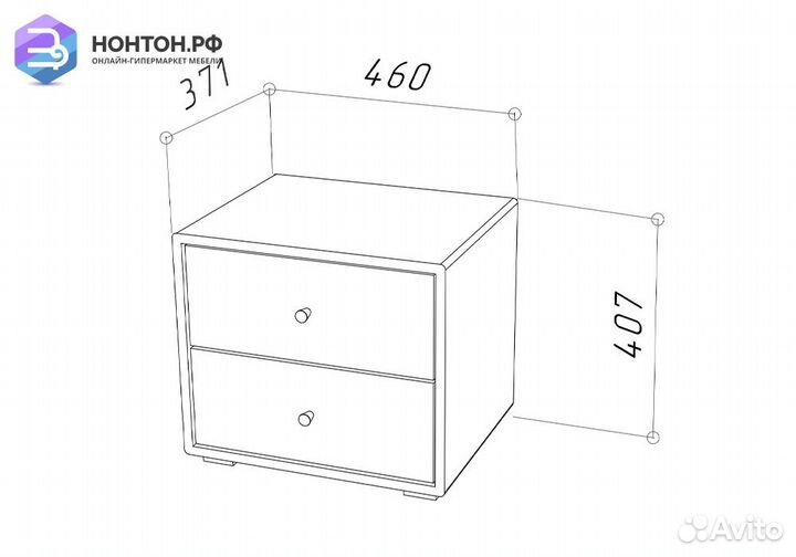 Тумба прикроватная Tango рогожка мята