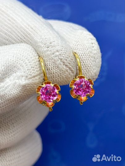 Золотые серьги 750 проба СССР