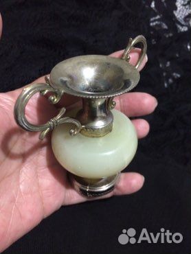 Подсвечник металлический с ониксом Винтаж: