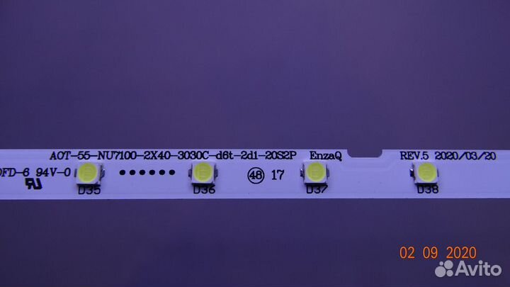 Новый комплект подсветки AOT 55 NU7300 NU7100 2X40