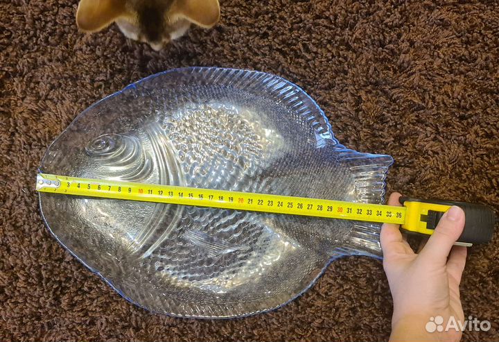 Блюдо стеклянное, рыбница