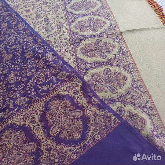 Шерстяной палантин-плед 2 метра Индия