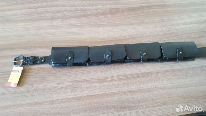 Ремень охотничий с подсумками кожаный К-20 HS-по-2