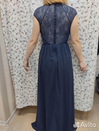 Вечернее платье в пол р.42 -44 темно синее