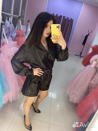 Комбинезон женский кожаный