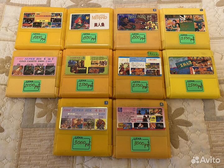 Картриджи для Dendy и Sega