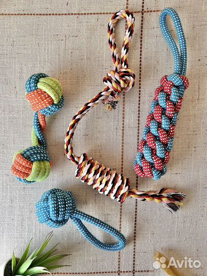 Набор игрушек- канатов для собак, 4 шт