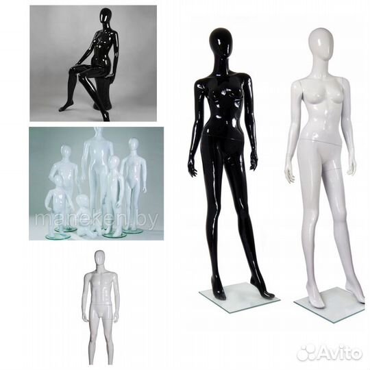 Черный и белый глянцевый манекен