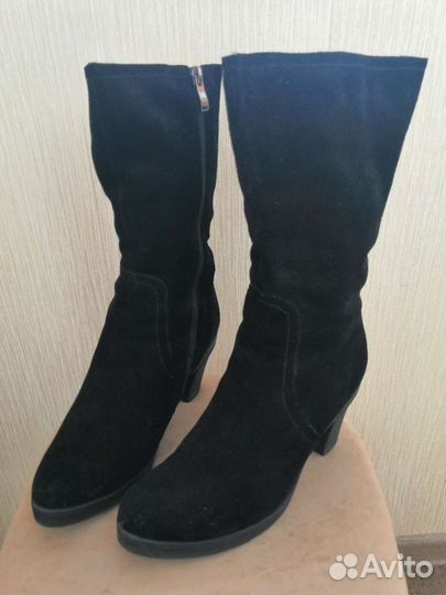 Полусапоги замшевые