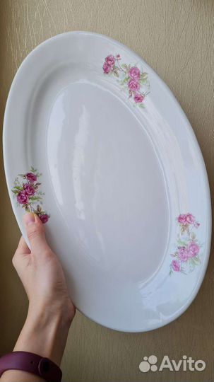 Большое блюдо Розы Дулёво 60-90гг