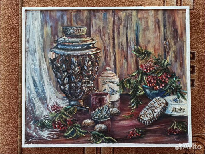 Картина маслом Тульский самовар