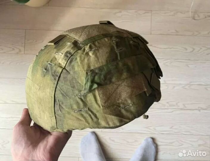 Универсальный чехол на шлем каску с карманом (мох)