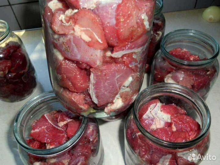 Домашняя тушёнка свиная, говяжья, куриная