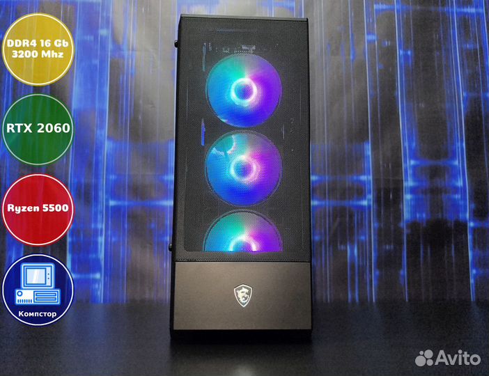 Сборка мощного пк AMD5500-RTX2060-16DDR4-AFV92-A520