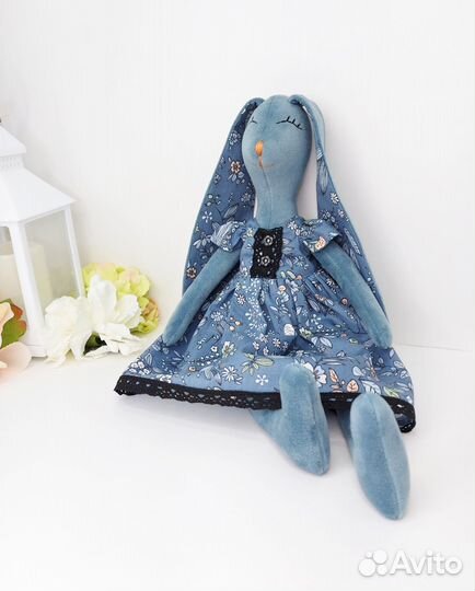 Заяц тильда в платье. Цвет зайки,акулы из Икеи