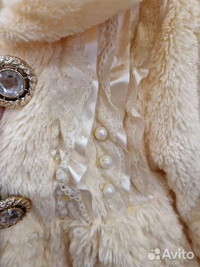 Пальто для девочки на флисе 92 98