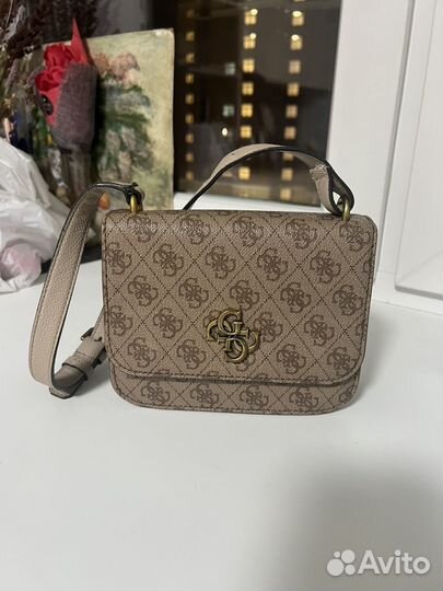 Сумка женская guess бежевая