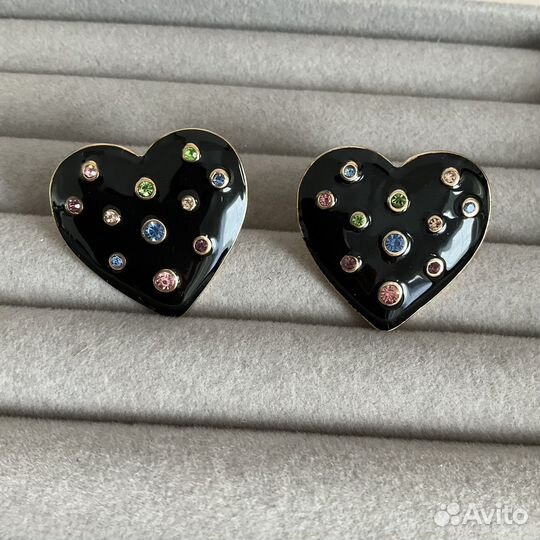 Серьги сердца стильные