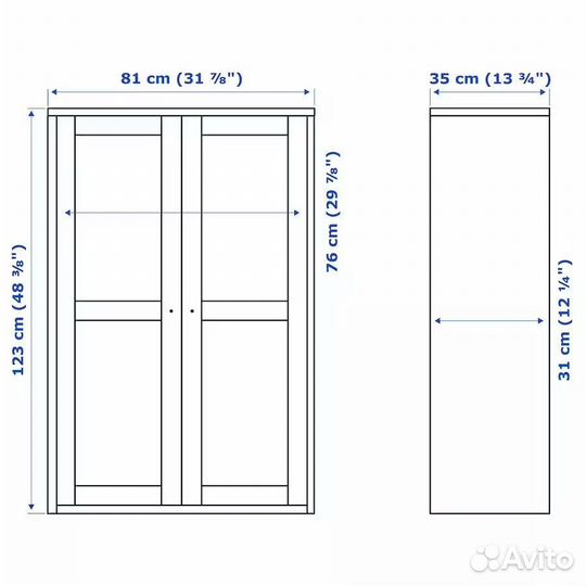 Havsta IKEA 303.886.36 Витрина (81х35х123) Белый