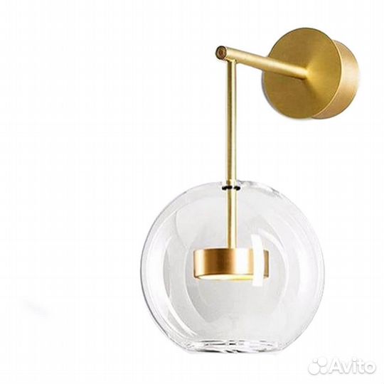 Бра металлический со стеклом