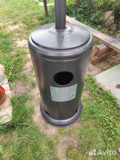 Уличный газовый обогреватель гриб пепельного цвета