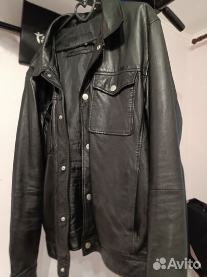 Кожаная куртка мужская52- 54 бу