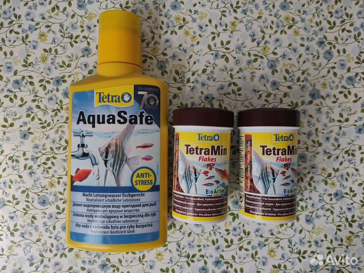 Корм для аквариумных рыб tetramin и антистресс