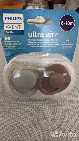 Соска пустышка avent 6 18 и bibs