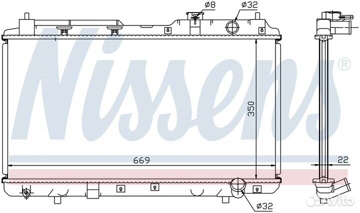 Радиатор охлаждения двс honda CR-V (1996) 2.0