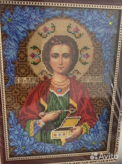 Вышивка бисер. Икона Саятого мученика Пантелеймона