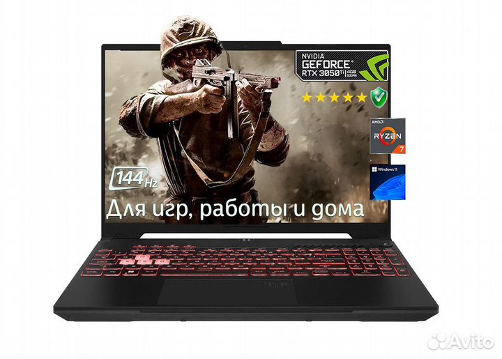 Новый Asus TUF A15 игровой ноутбук 15.6 R7/3050Ti