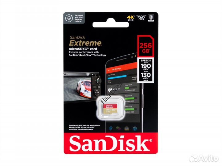 Карта памяти SanDisk Extreme microSD 256гб 190/130