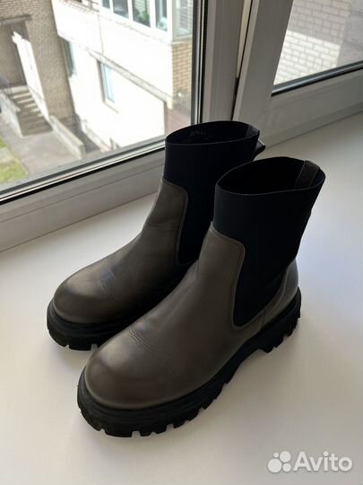 Ботинки челси кожаные