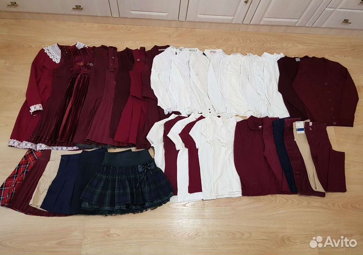 Школьная форма бордовая, 128-158 см