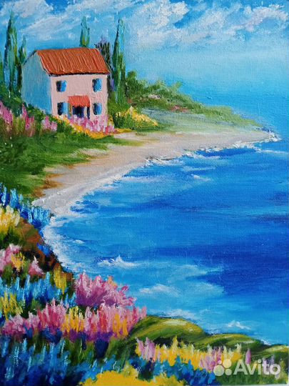 Пейзаж, масло холст на картоне