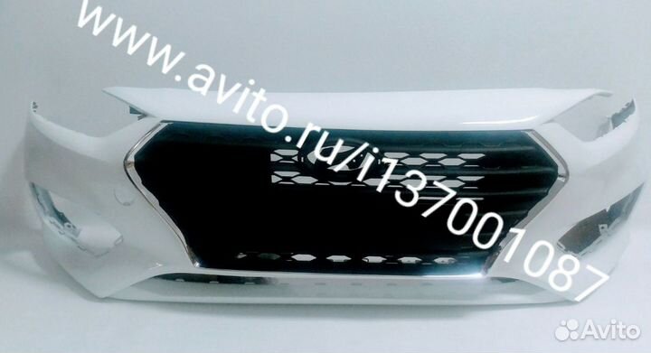 Передний бампер на Hyundai Solaris