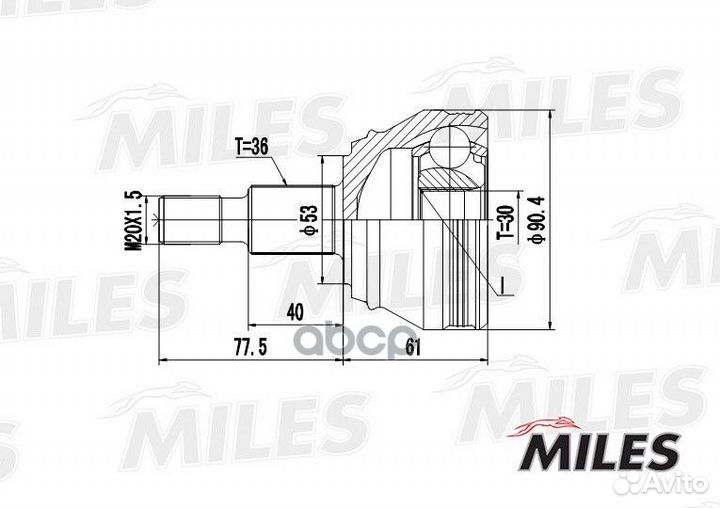Шрус наружный GA20021 Miles
