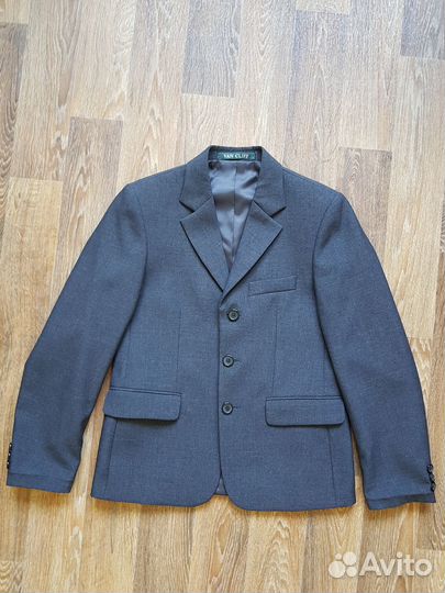 Серый школьный пиджак д/м 146- 152 р