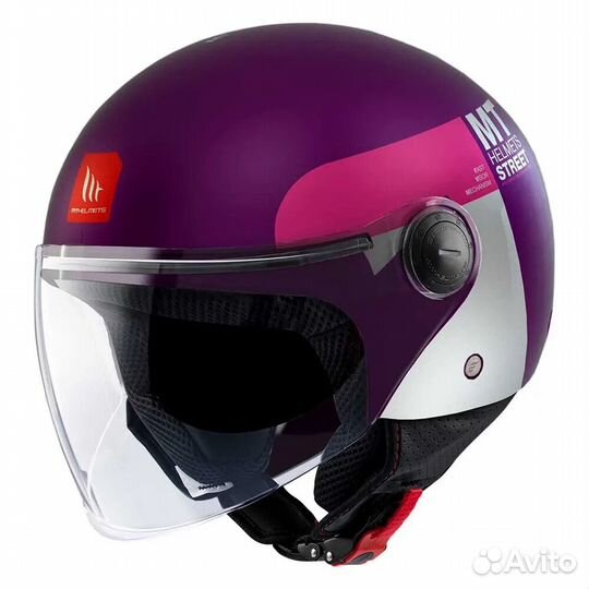 MT Helmets Street S Inboard open face helmet Matt