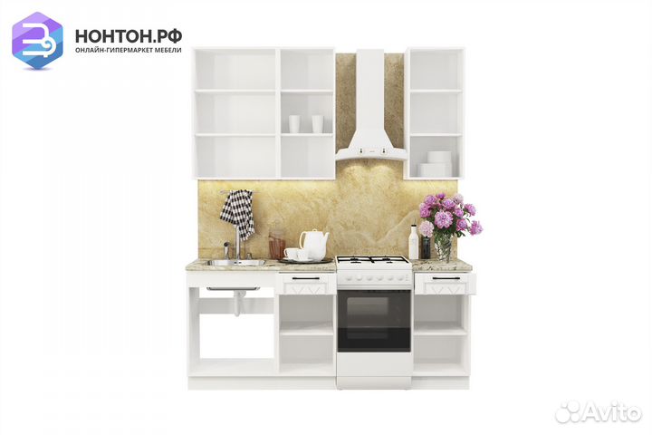 Кухня Барселона 1.4 м голубой тик